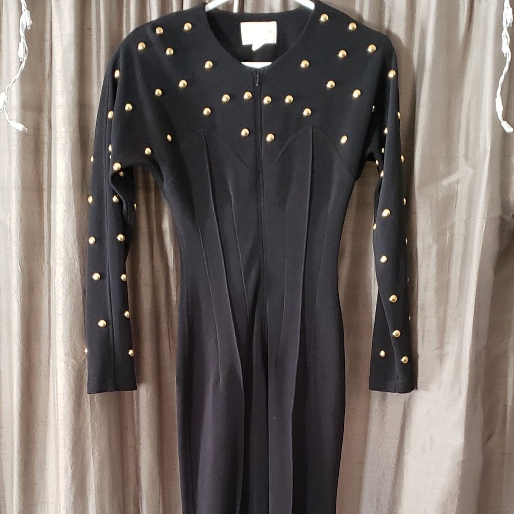 SOLD ON EBAY VTG ALBERTO MAKALI 1980S STUDDED BODYSUIT CATSUIT